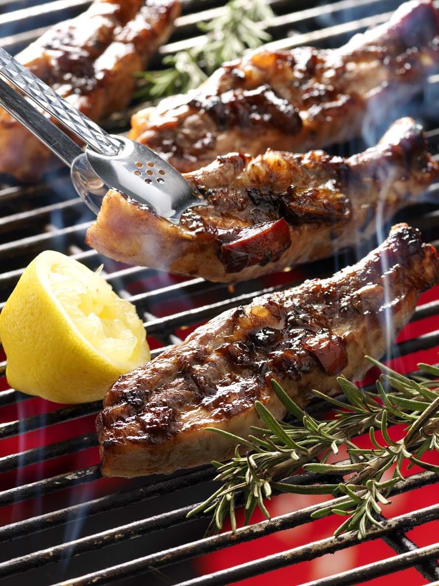 Lamb Cutlets on Barbecue.