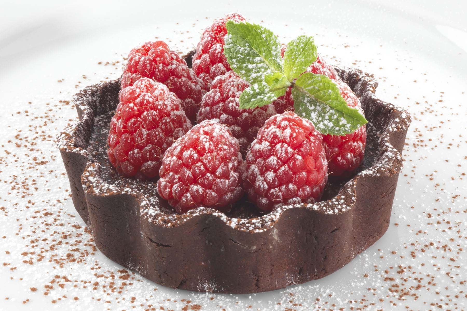 Raspberry and Chocolate Tart.