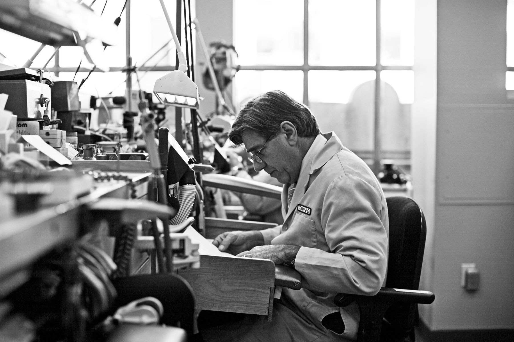 Over the past 7 or 8 years I have worked extensively with Tiffany & Co. in New York photographing the designers and makers of their jewelry. This is a small selection of some of the work, photographed at their workshops in Manhattan.