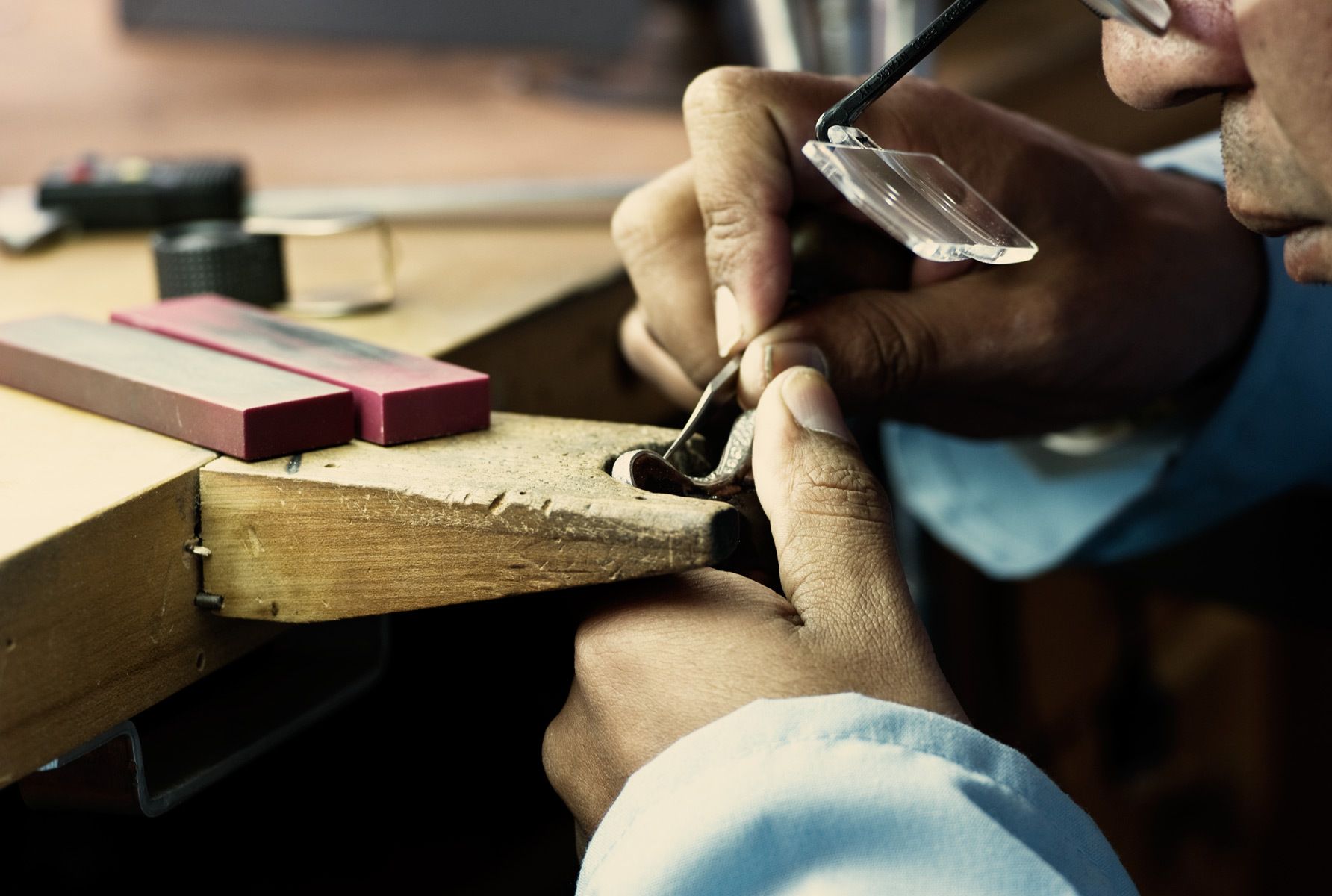 Over the past 7 or 8 years I have worked extensively with Tiffany & Co. in New York photographing the designers and makers of their jewelry. This is a small selection of some of the work, photographed at their workshops in Manhattan.
