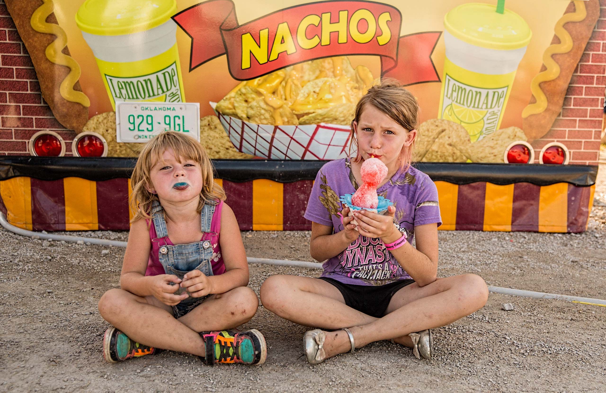 Two Girls Eating Snow Cones