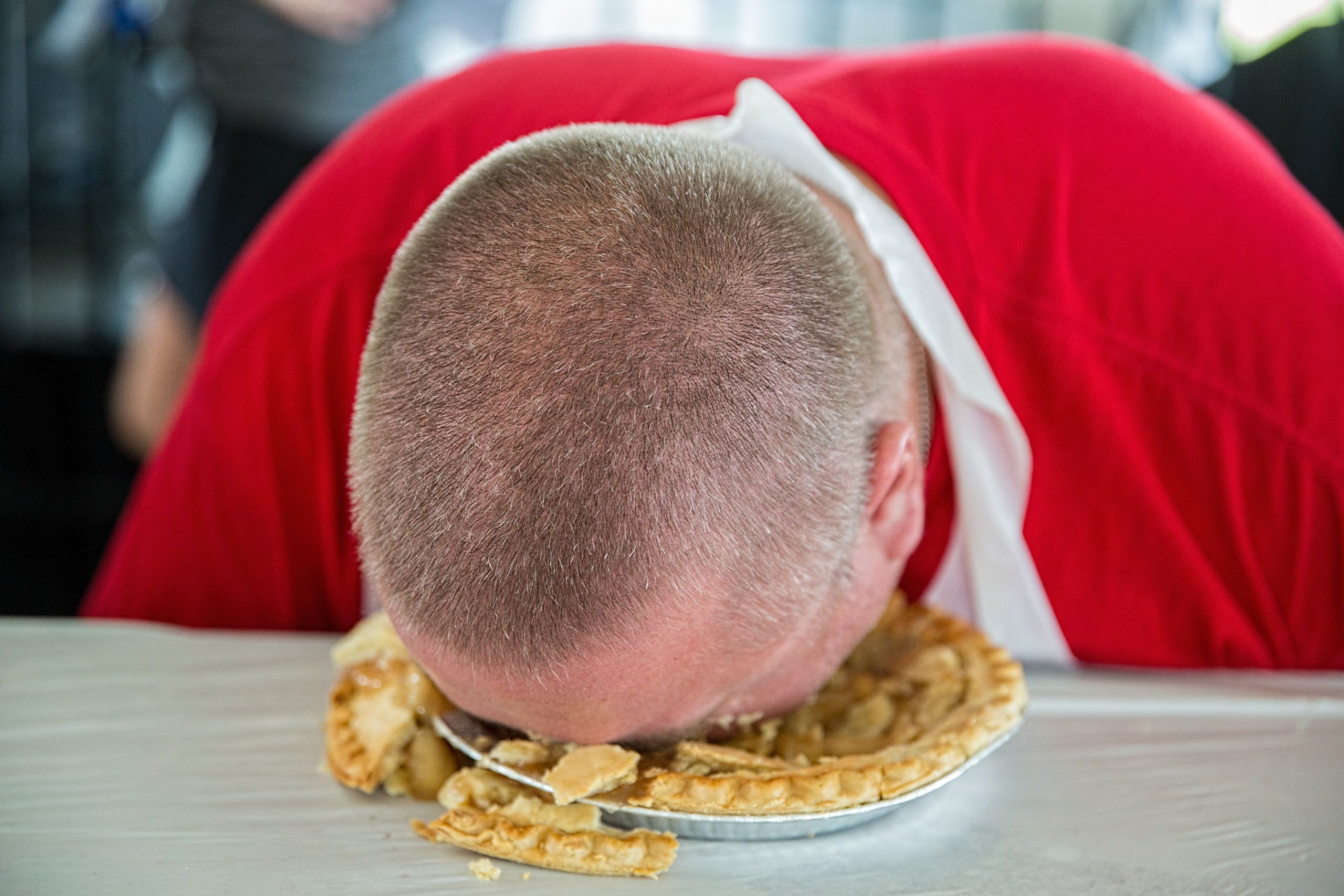 Man With His Head in a Pie