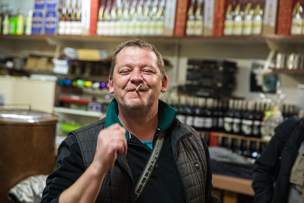 Photo of a Funny Man Smoking