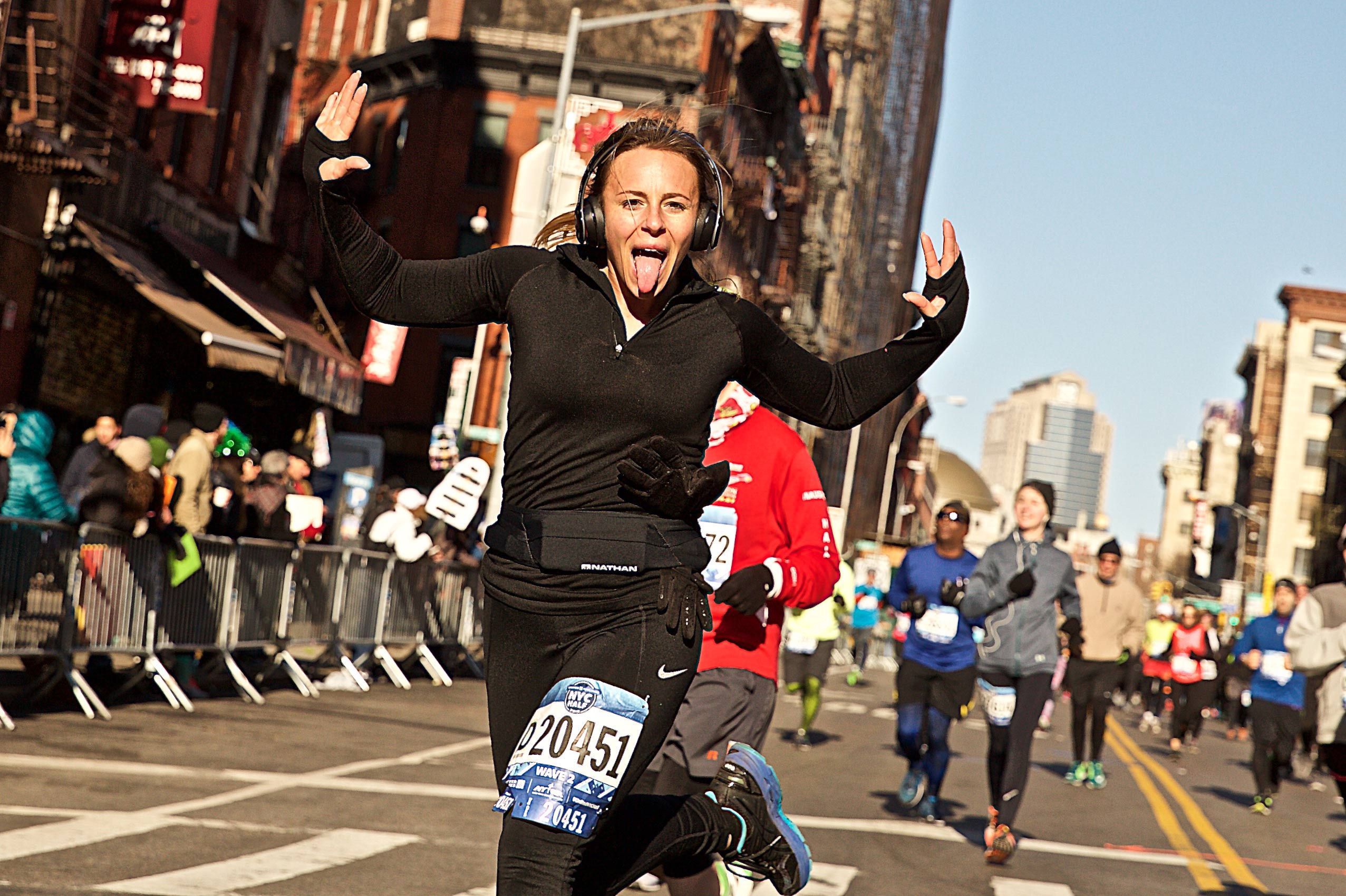 Woman Running the NYC Half Marathon