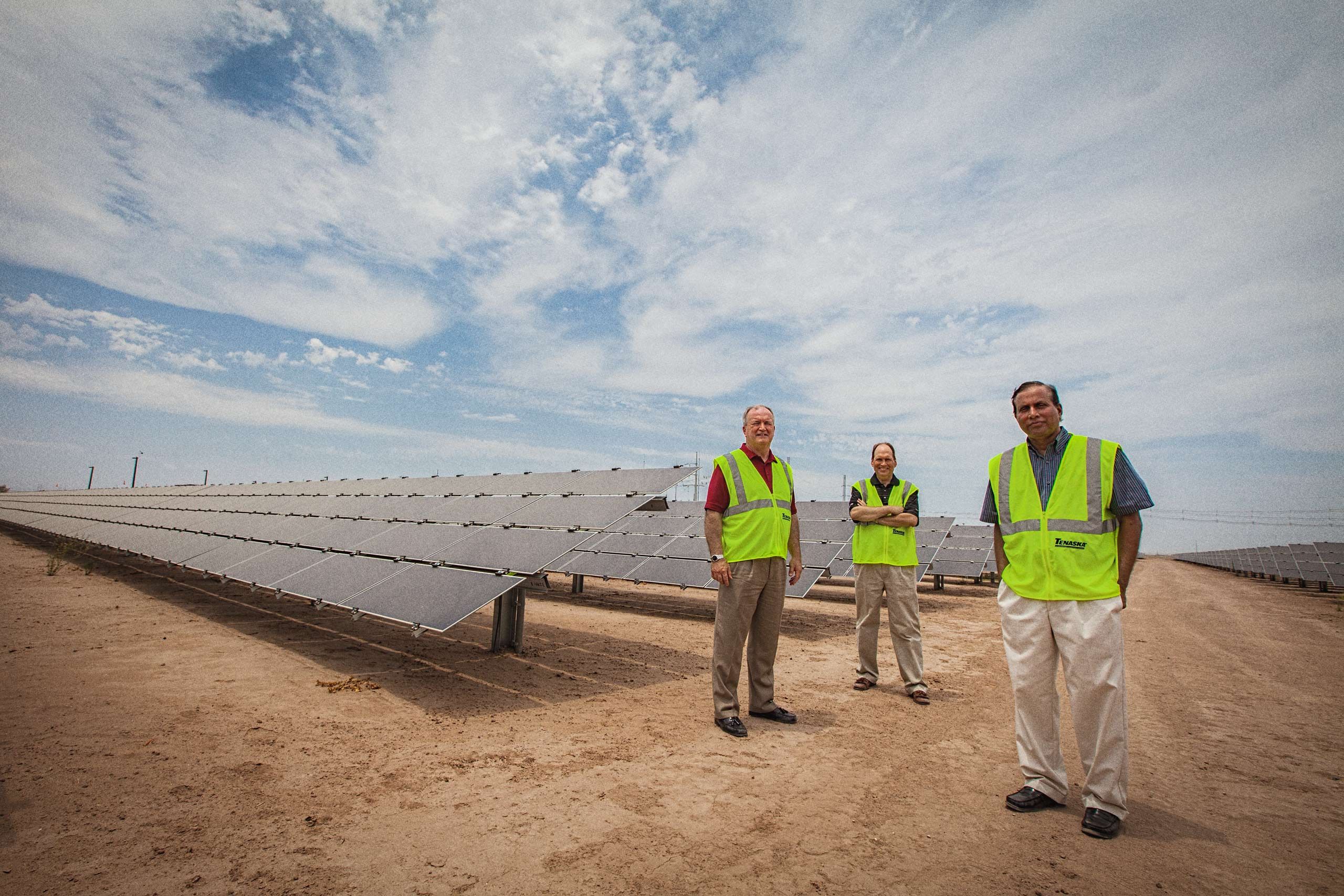 Executive Group Portrait at a Solar Farm
