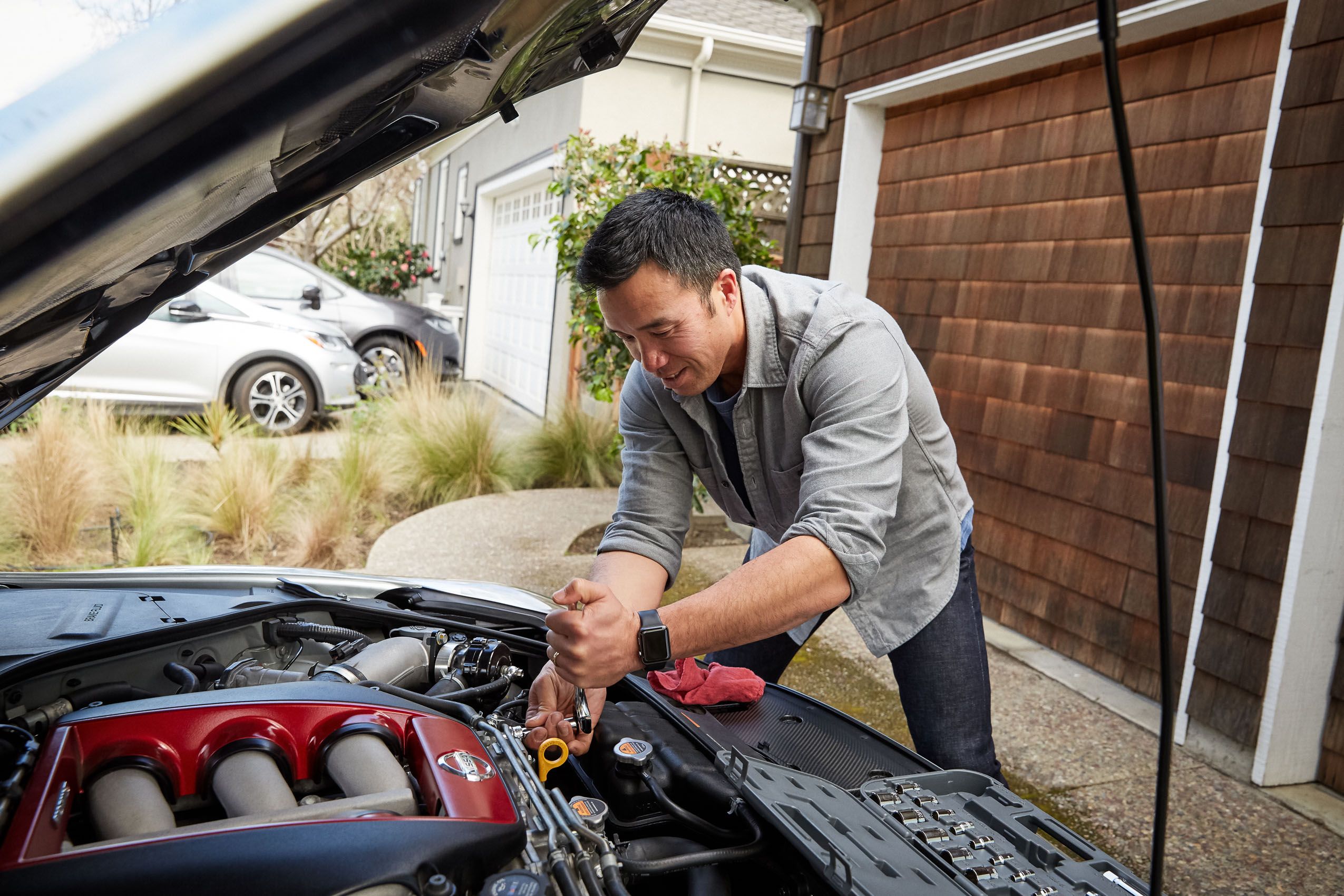 Man Fixing Car