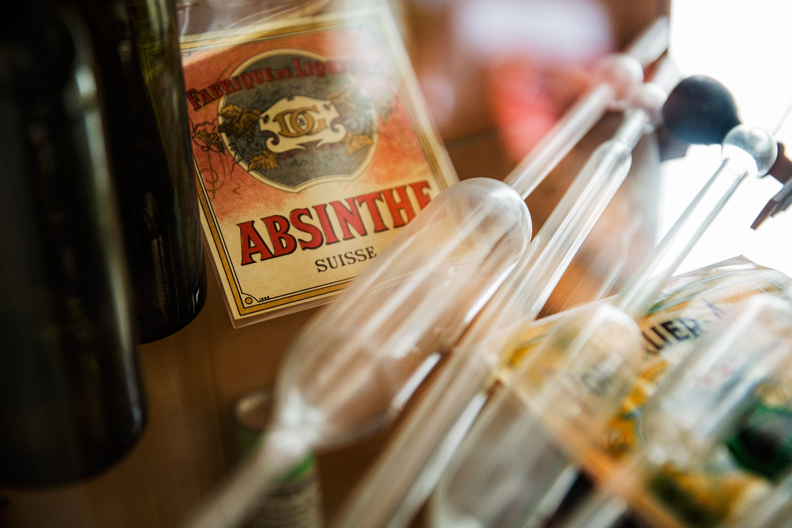 Old Absinthe Label & Glass Tubes