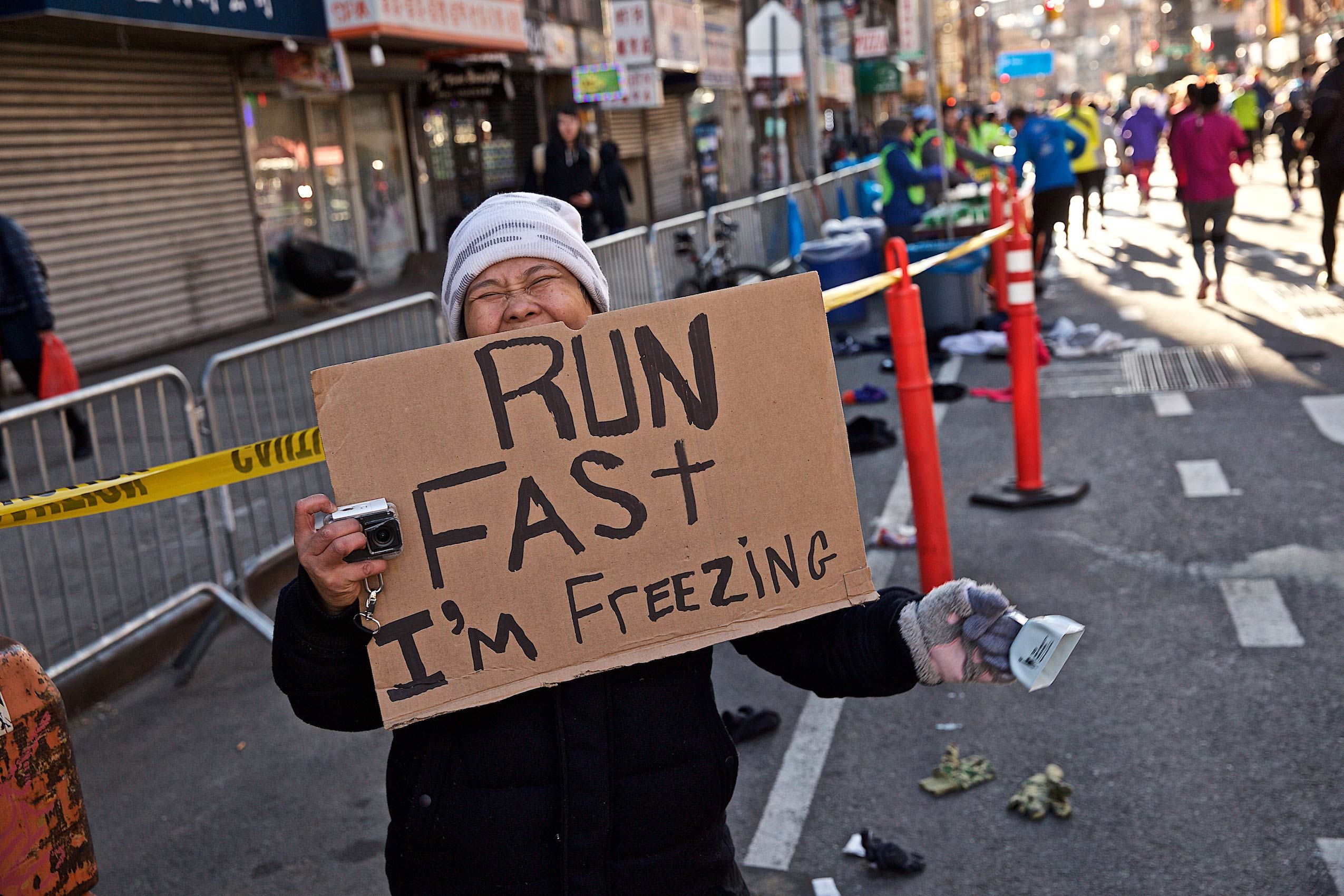 Run Fast I'm Freezing Sign