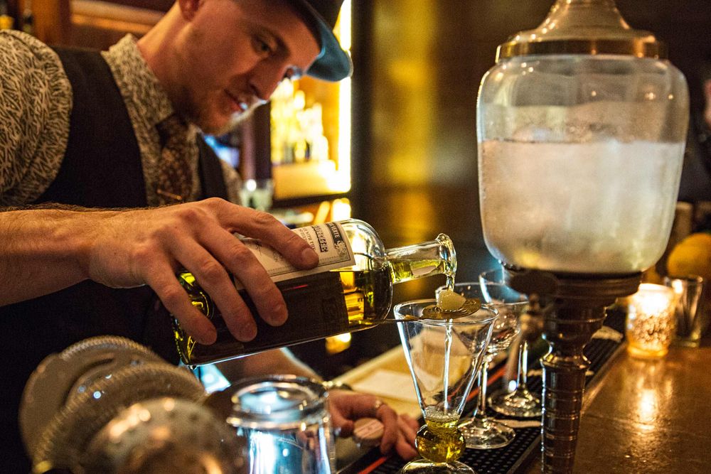 Bartender Pouring Absinthe