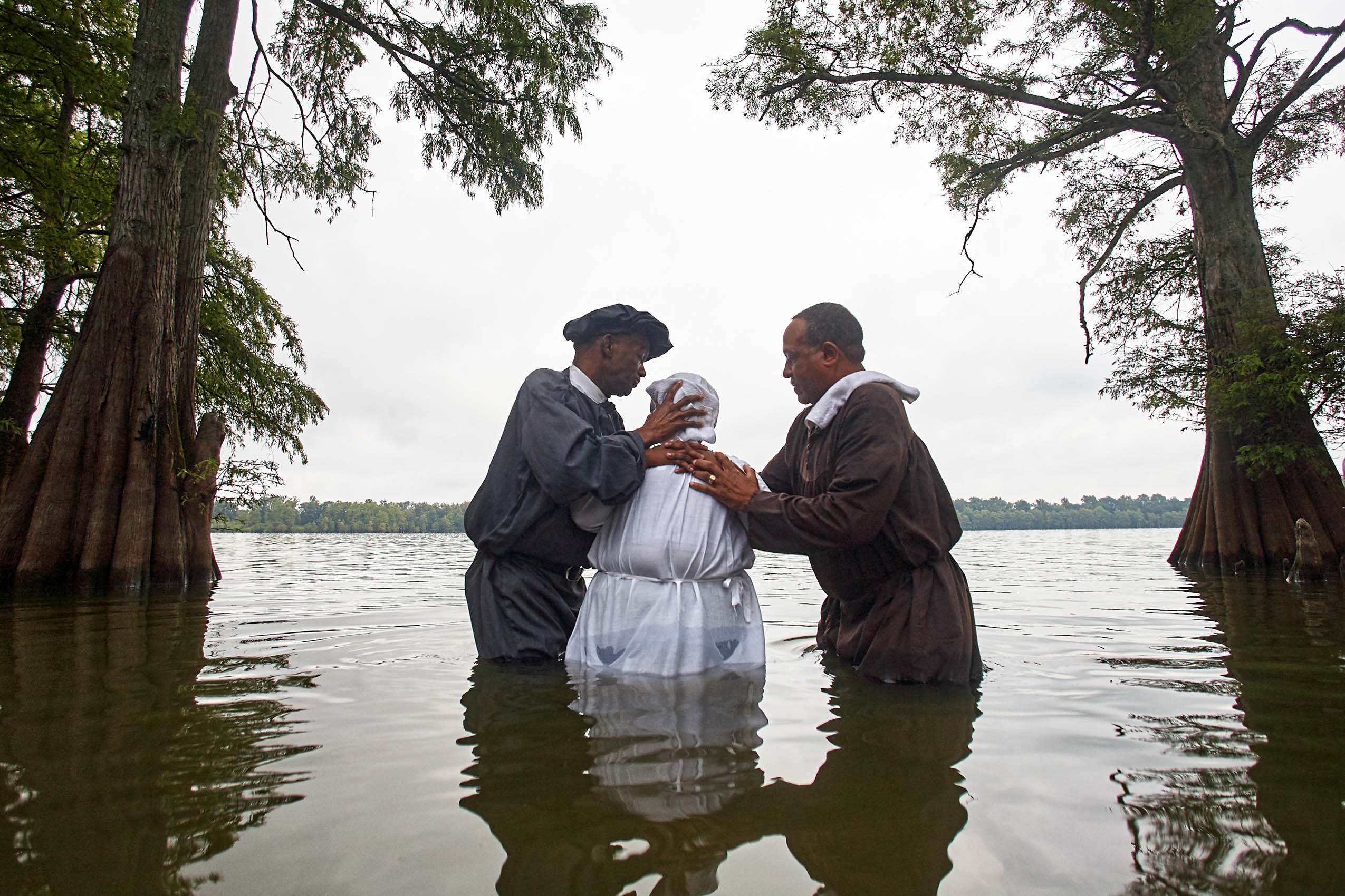 Preachers Perform Baptism in Mississippi