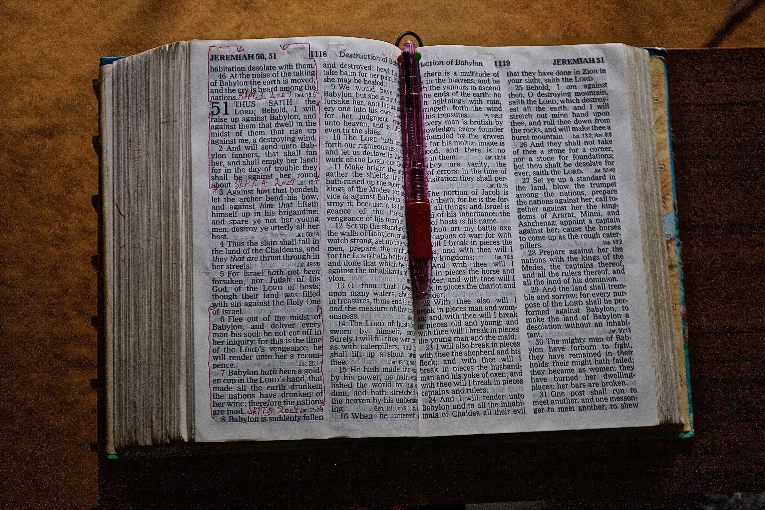 The Worn & Read Bible of LC Ulmer
