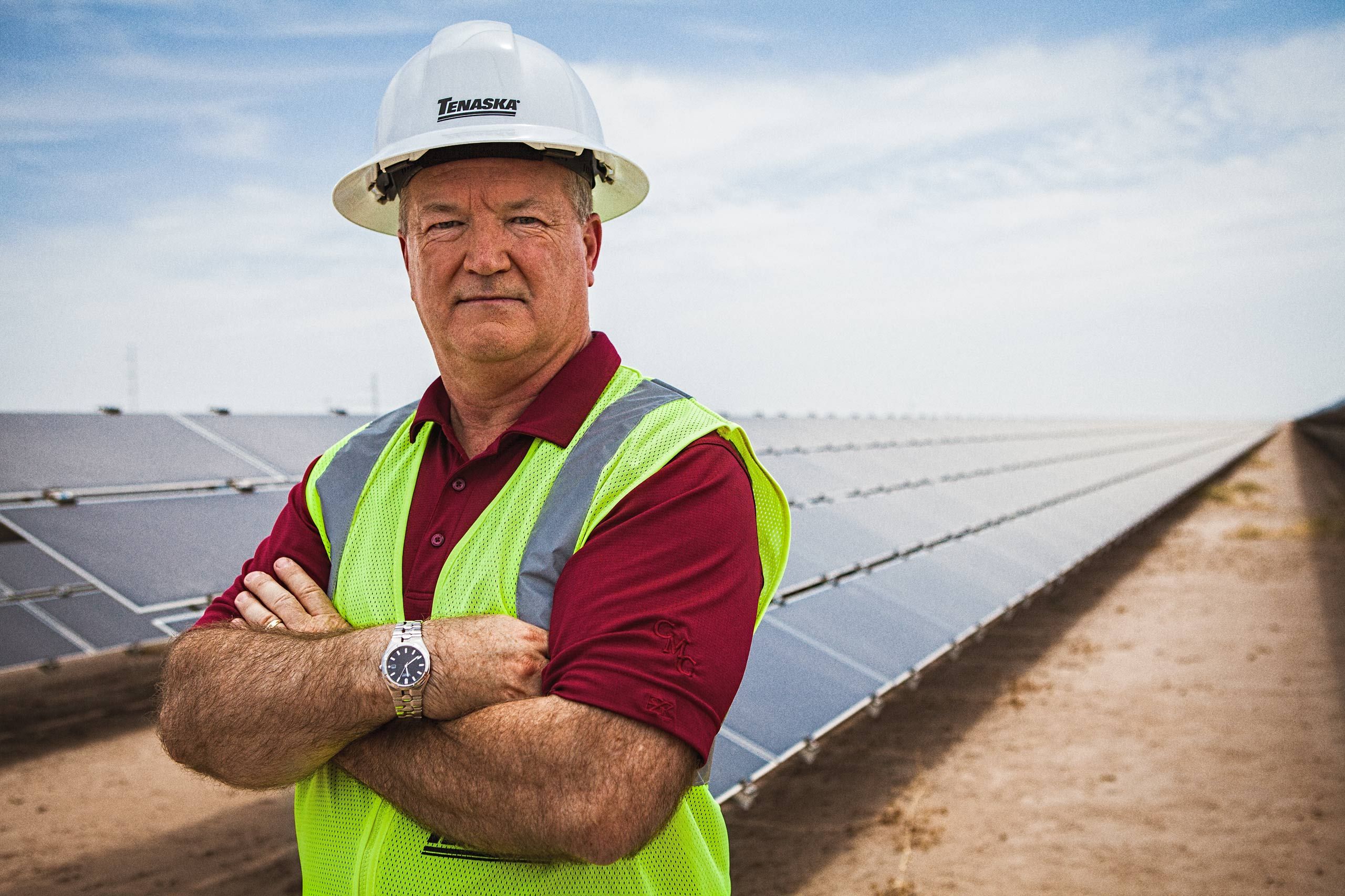 Portrait of a Solar Farm Executive On Locaiton