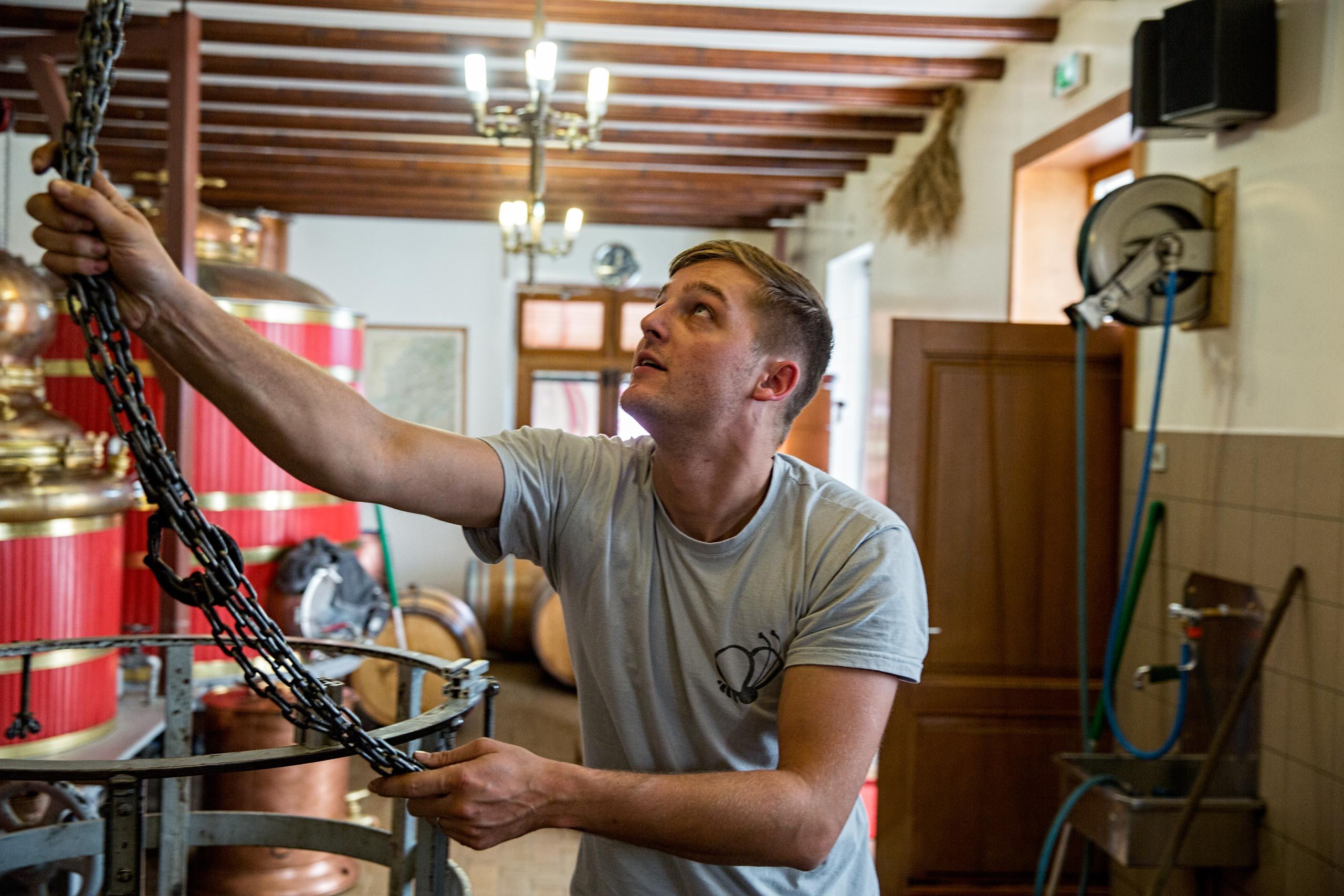 Pierre Guy At Work In His Distillery