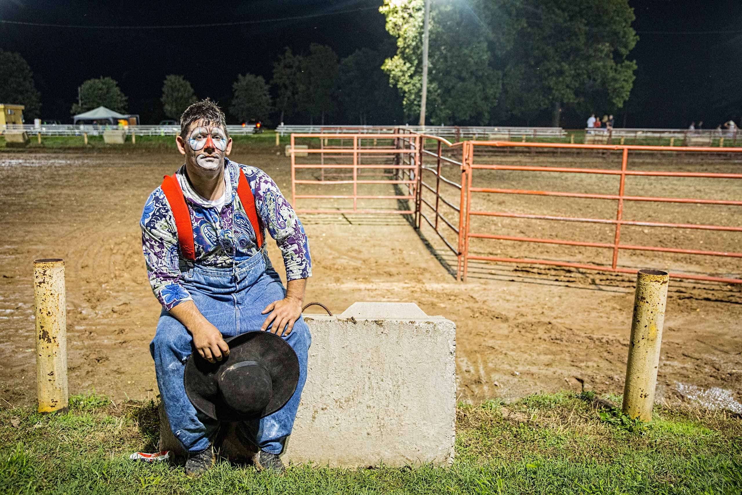 Environmental photo of a Rodeo Clown