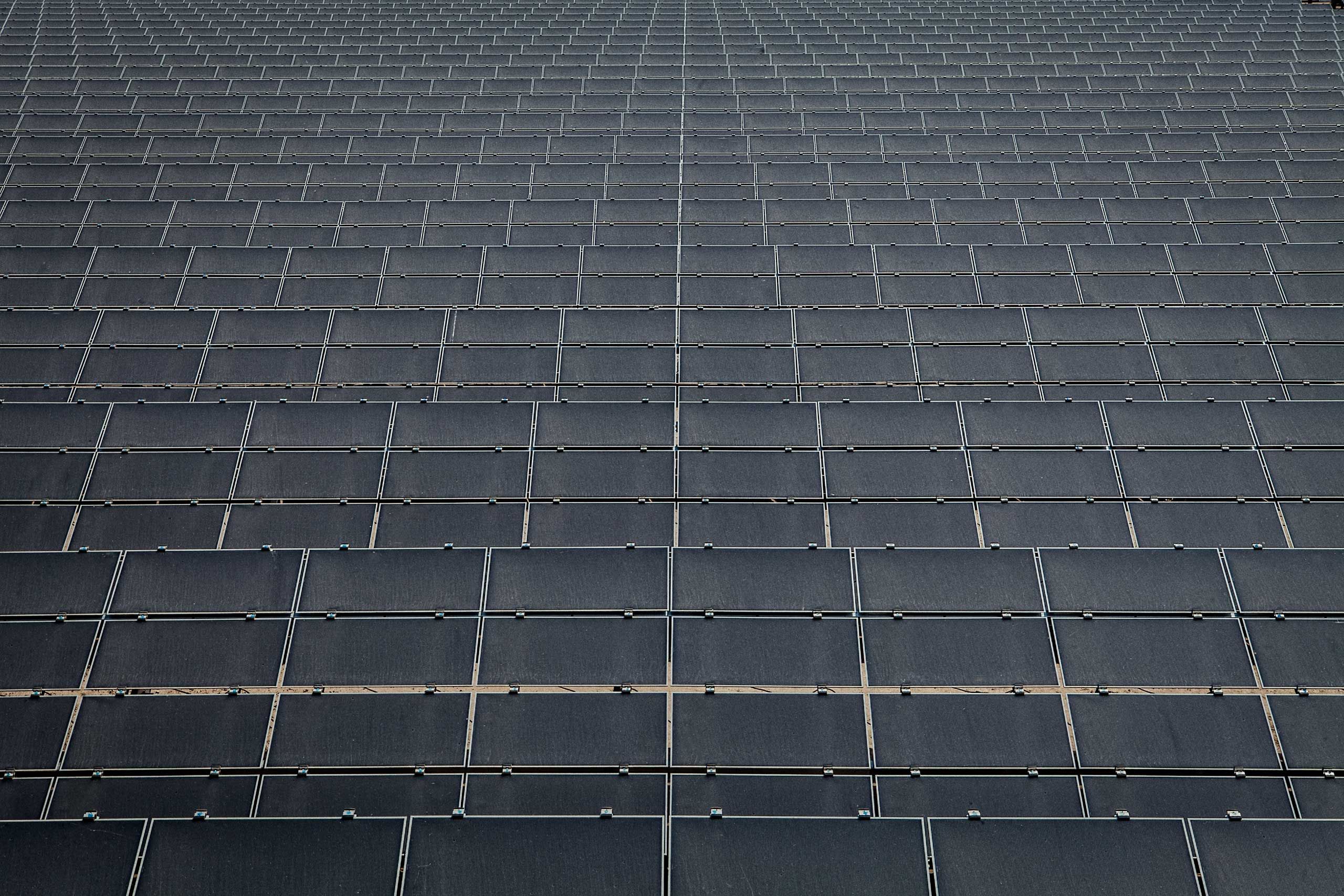 A Sea of Solar Panels From Above