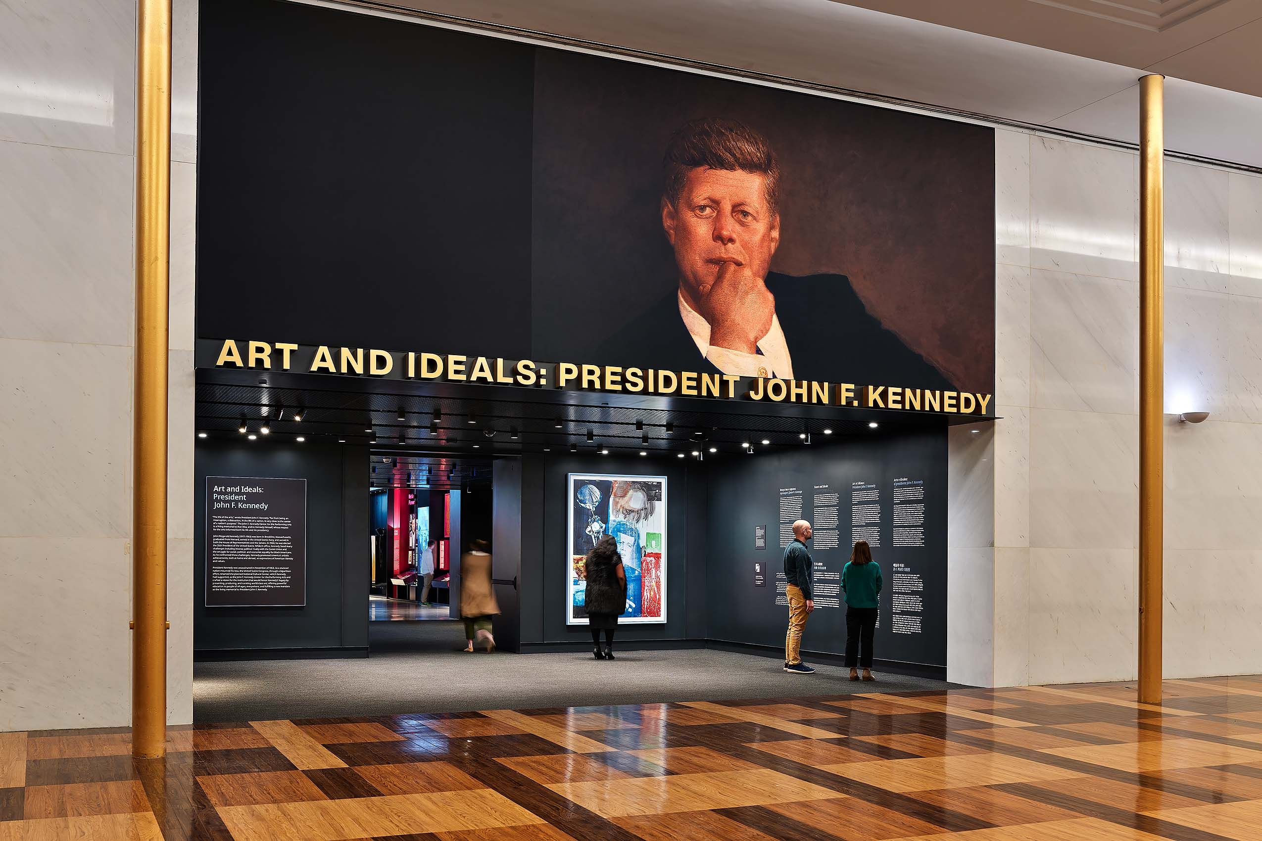 KIERAN TIMBERLAKE & PENTAGRAM  .  ART AND  IDEALS: PRESIDENT JOHN F. KENNEDY  .  KENNEDY CENTER WASHINGTON DC