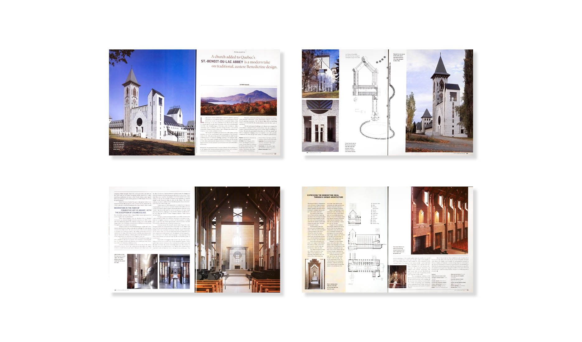 ARCHITECTURAL RECORD 10.98  .  DAN S. HANGANU  .  ST. BENOIT du LAC ABBEY CHURCH