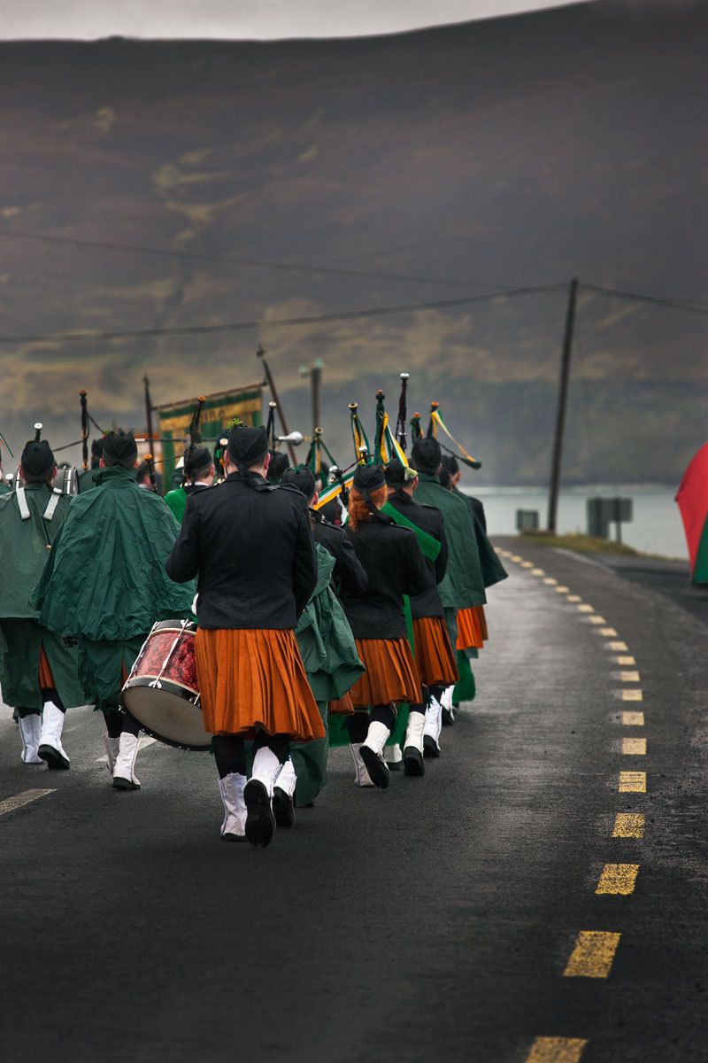 On to the next village, Achill Island Ireland, Saint Patricks Day Parade
