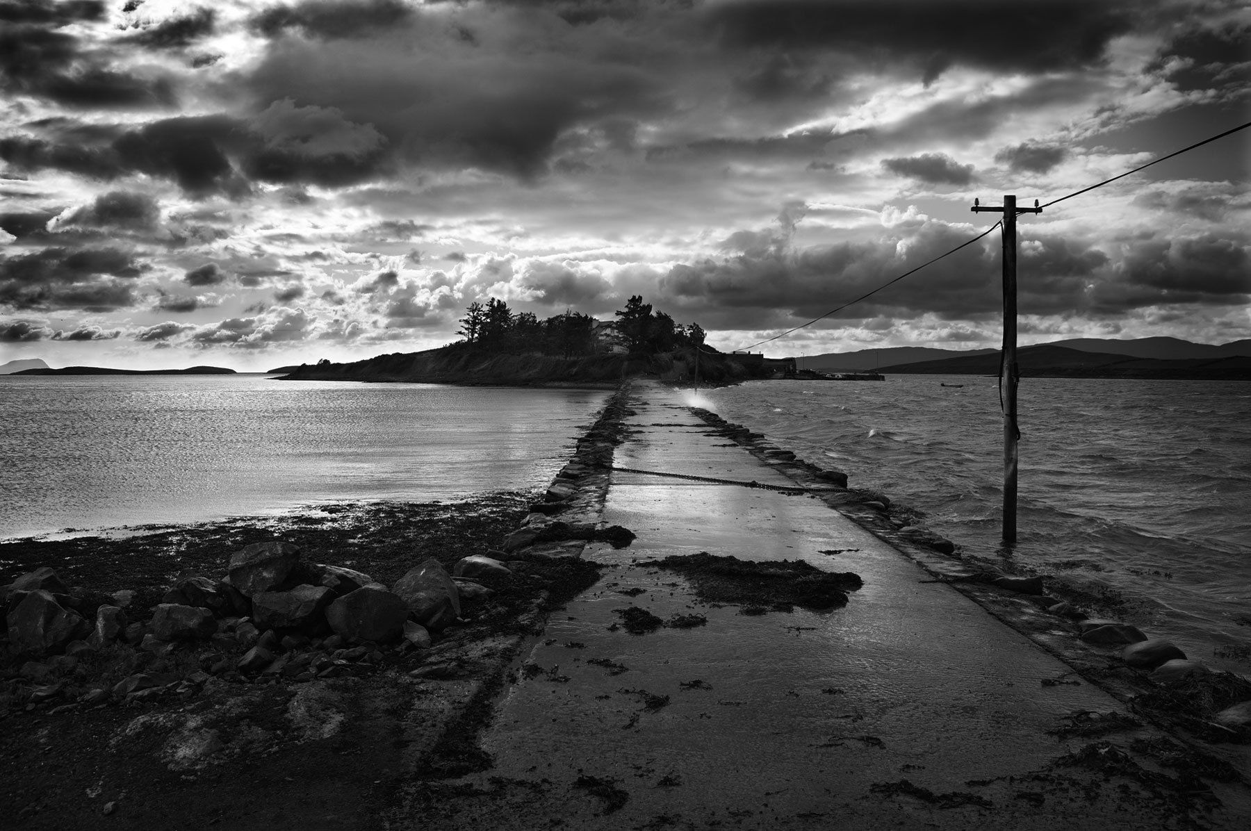Storm at iInishnakillew,Clew Bay Causeway, County Mayo Ireland