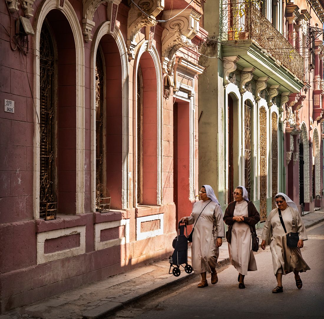 cuba,nuns,street On a Journey, Havana, Cuba