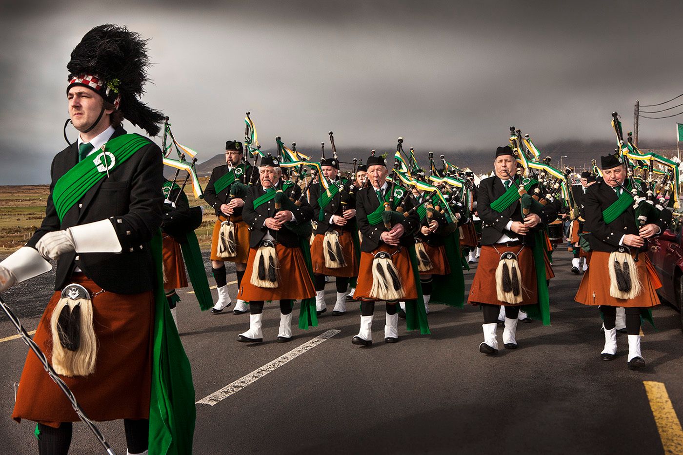 Dooagh Pipe Band, Saint Patricks Day, Achill Island Ireland