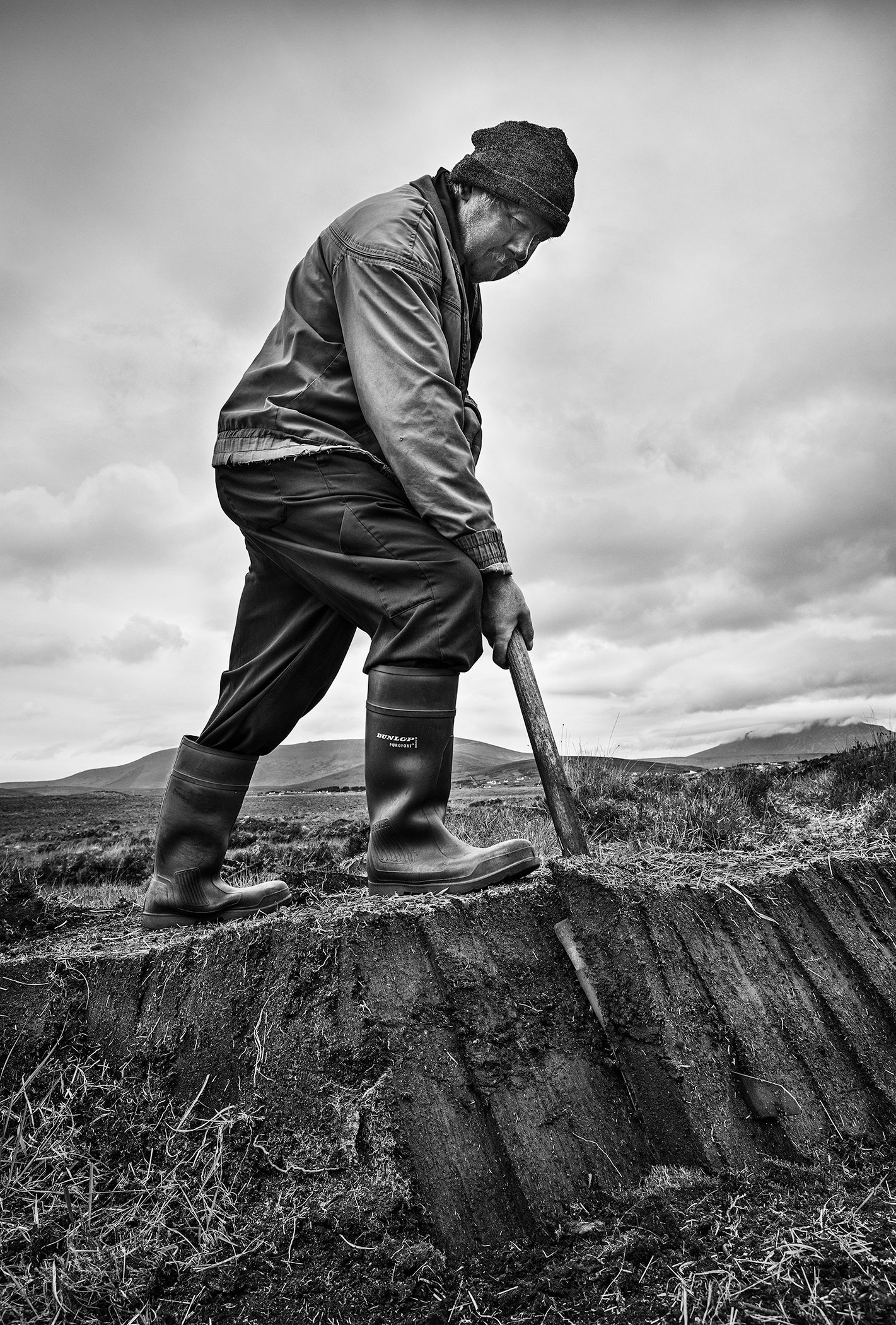 Lou Gogan, Turf Cutter, Achill Island,County Mayo