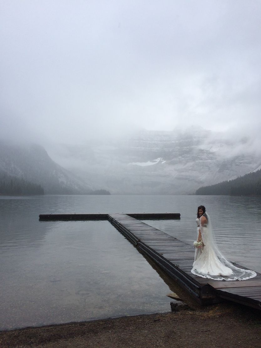 Waterfront wedding, Alberta, Canada.