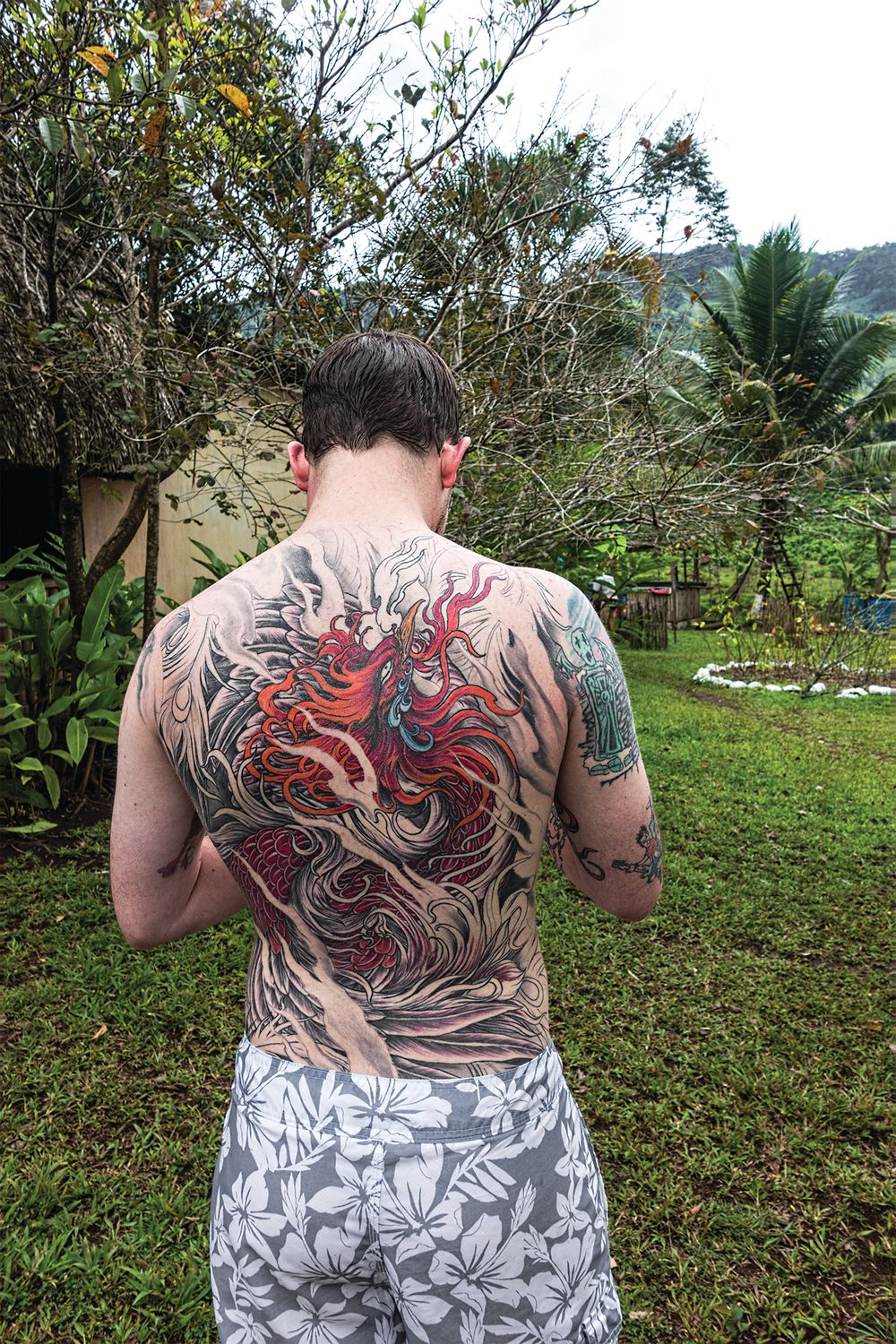 Sean is from Nevada. The real question is what is the story his back tells and why was he in rural Guatamela? Sean's back tattoo.