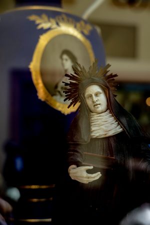 Fuzzy portrait with ivory saint?