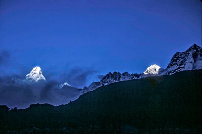 Ama Dablam, Mt. Everest, and Baruntse. 