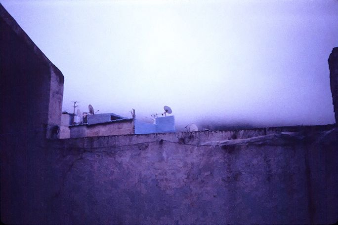 Satellite dishes, cold roof, rough, suppressed, Morocco Satelite roofs.