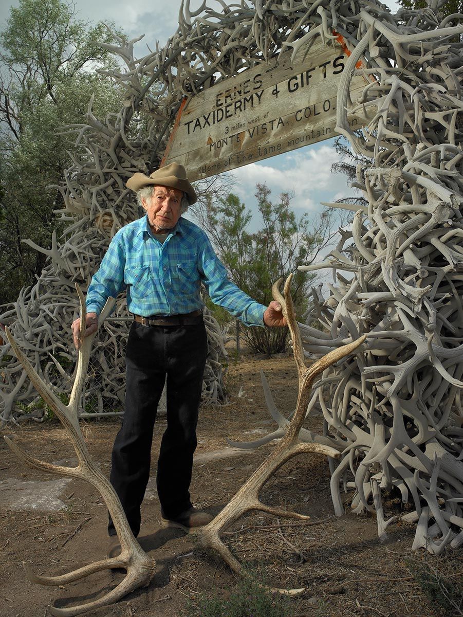 Monte Vista, CO 2011 Ernest Wilkensen, Taxidermy,  taxidermist, Monte Vista, Colorado, portrait