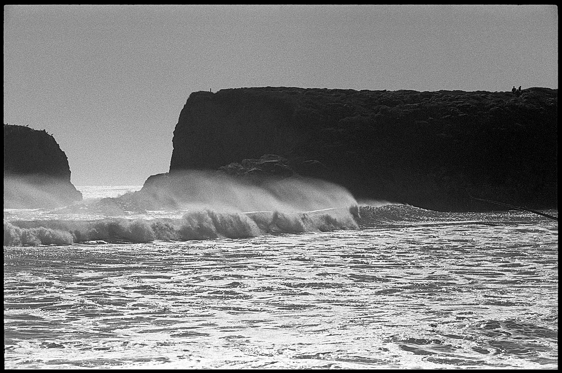 Big Sur, Andrew  Molera Beach, surf spray, Pacific Ocean, b&w, film,  Stephen Collector