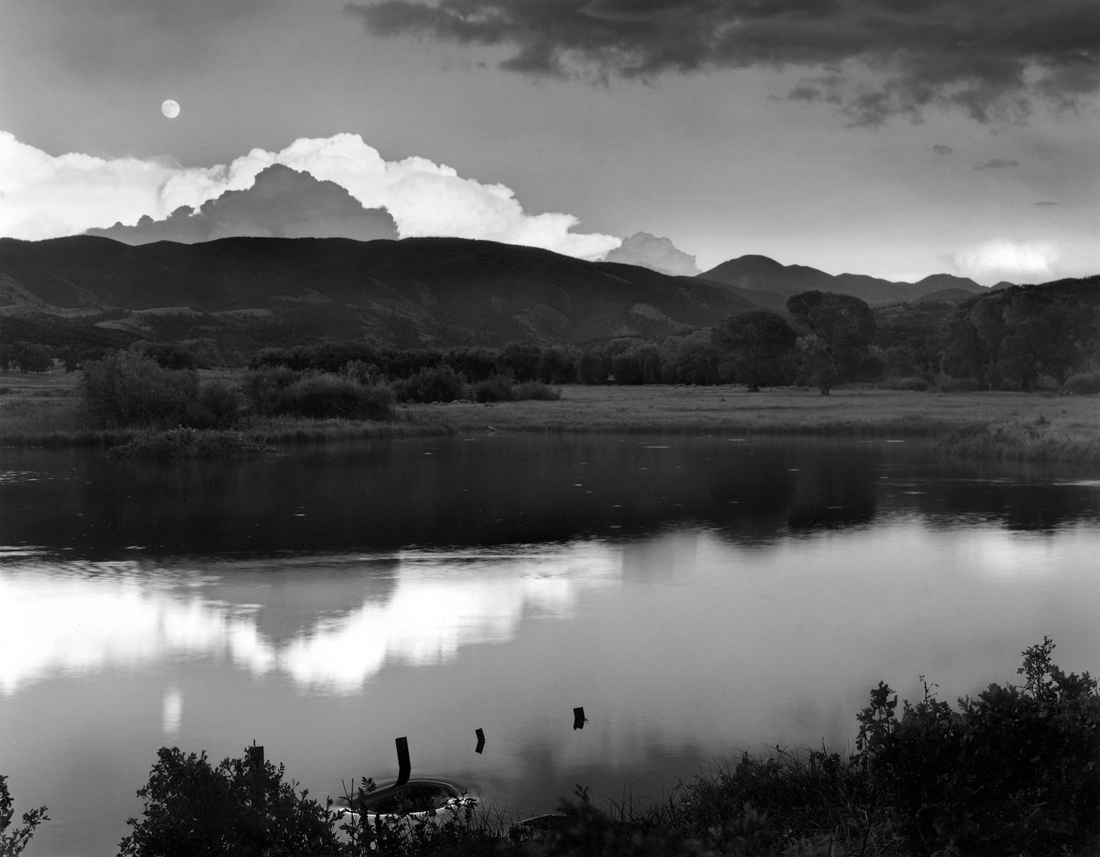 Pond moonrise, Trinchera Ranch, Ft. Garland, CO