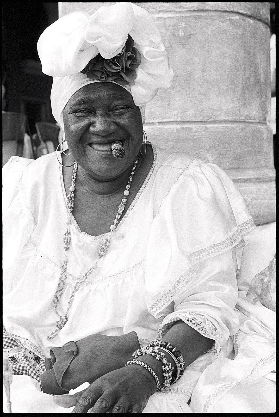Santaría woman, old Havana, Cuba 35mm film