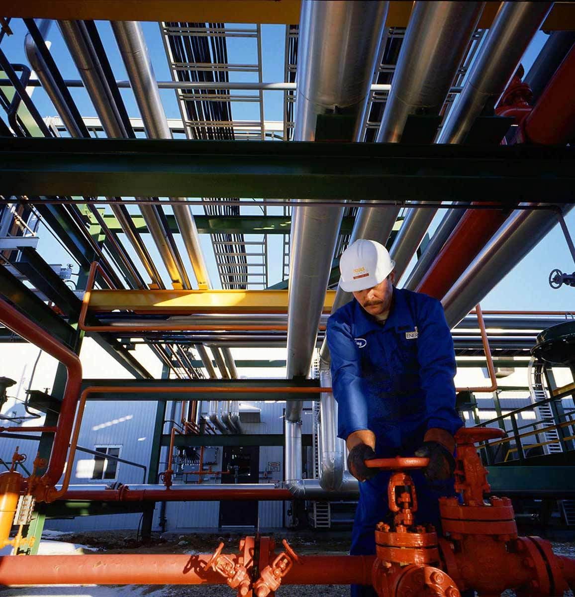 Worker at a Gas Plant in Canada used in Annual Report Gas Plant technician