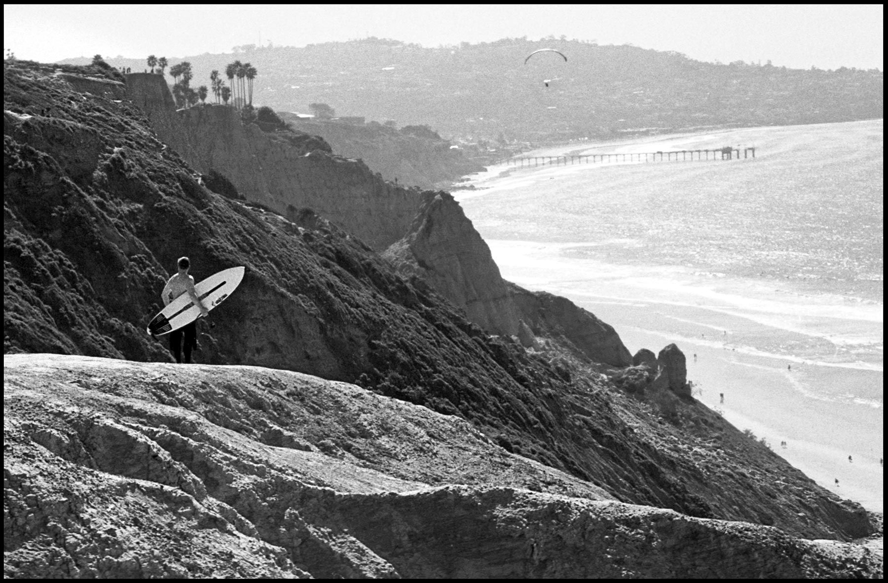 Torrey Pines, California, coast, surfer, landscape, Black's Beach, Stephen Collector, Torrey Pines Natural Area