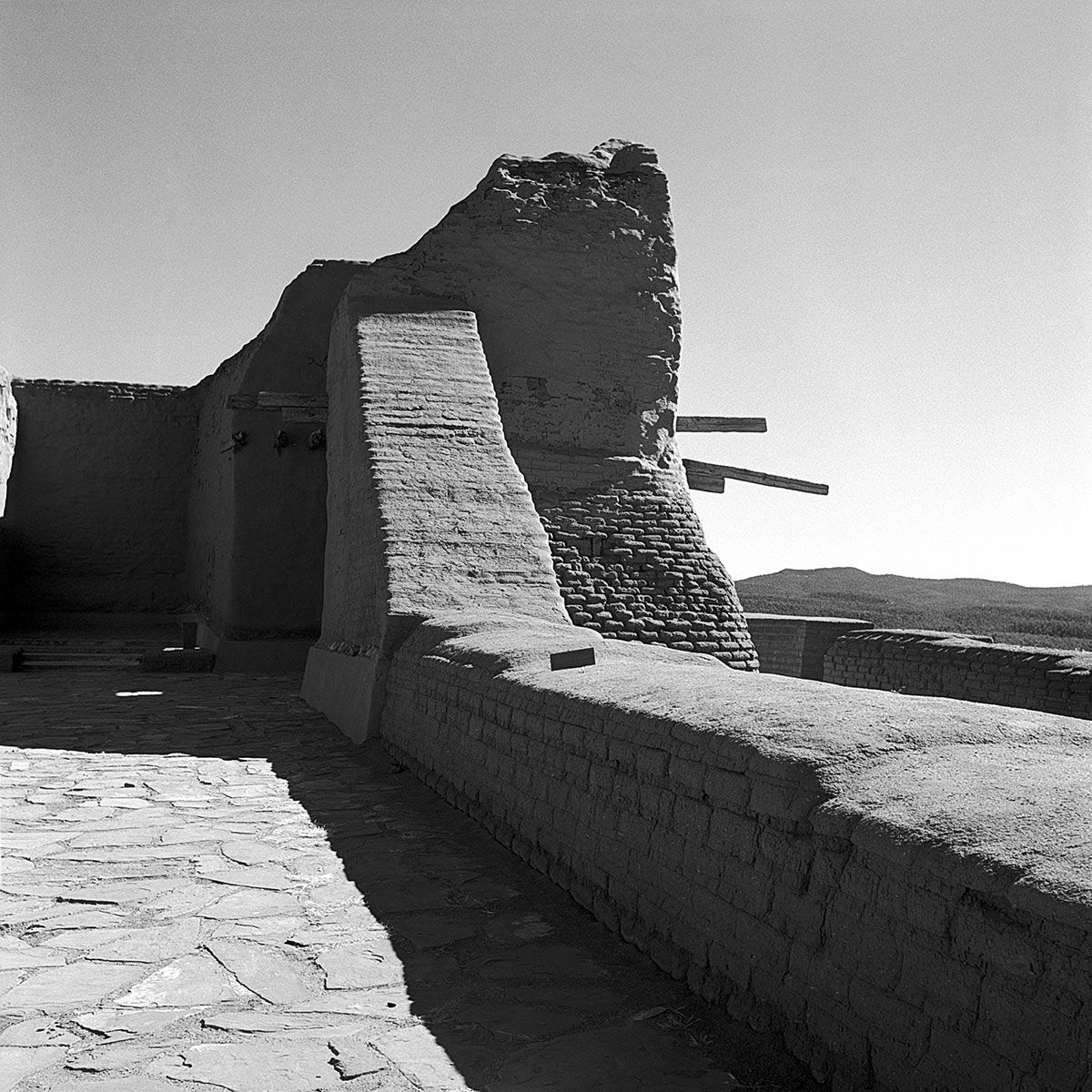 Pecos Heritage Site, New Mexico, Ruins, Anaszi, Indigenous culture, b&w, landscape, southwest, Stephen Collector