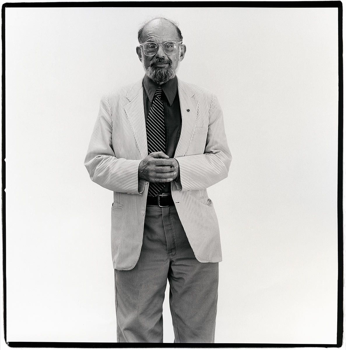 Portrait, School of Disembodied Poets Allan Ginsberg, Poet, Beat Poet, portrait, b&w, square,