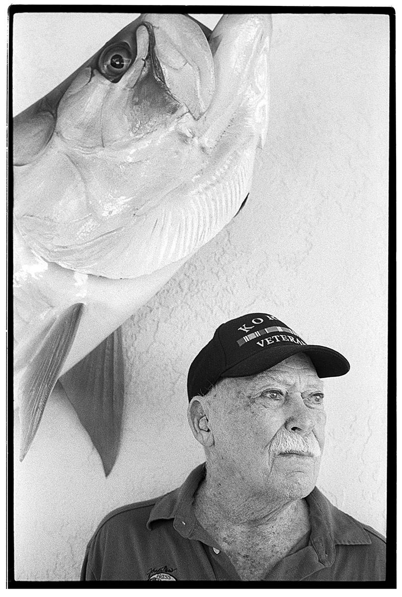 Photographed in Tavernier, FL Stu Apte, fisherman, IGFA, portrait, b&w, Stuart Apte, angler, fisherman