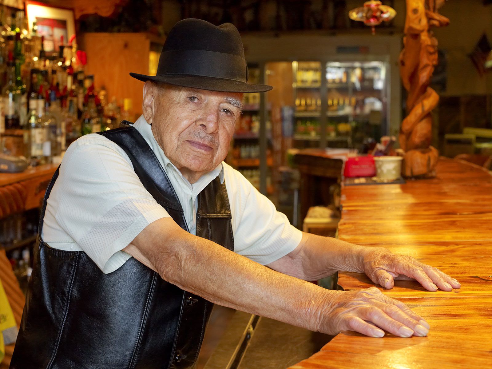 Owner, Abe's Cantina, Arroyo Seco, NM.  Frank Waters artist in residency Abe Garcia