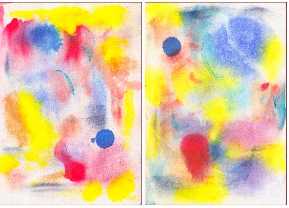 Diptych on Rice Paper Nebula Pair