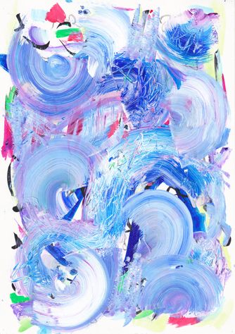 Acrylic, Ink, watercolor , Charcoal Reverse Movement