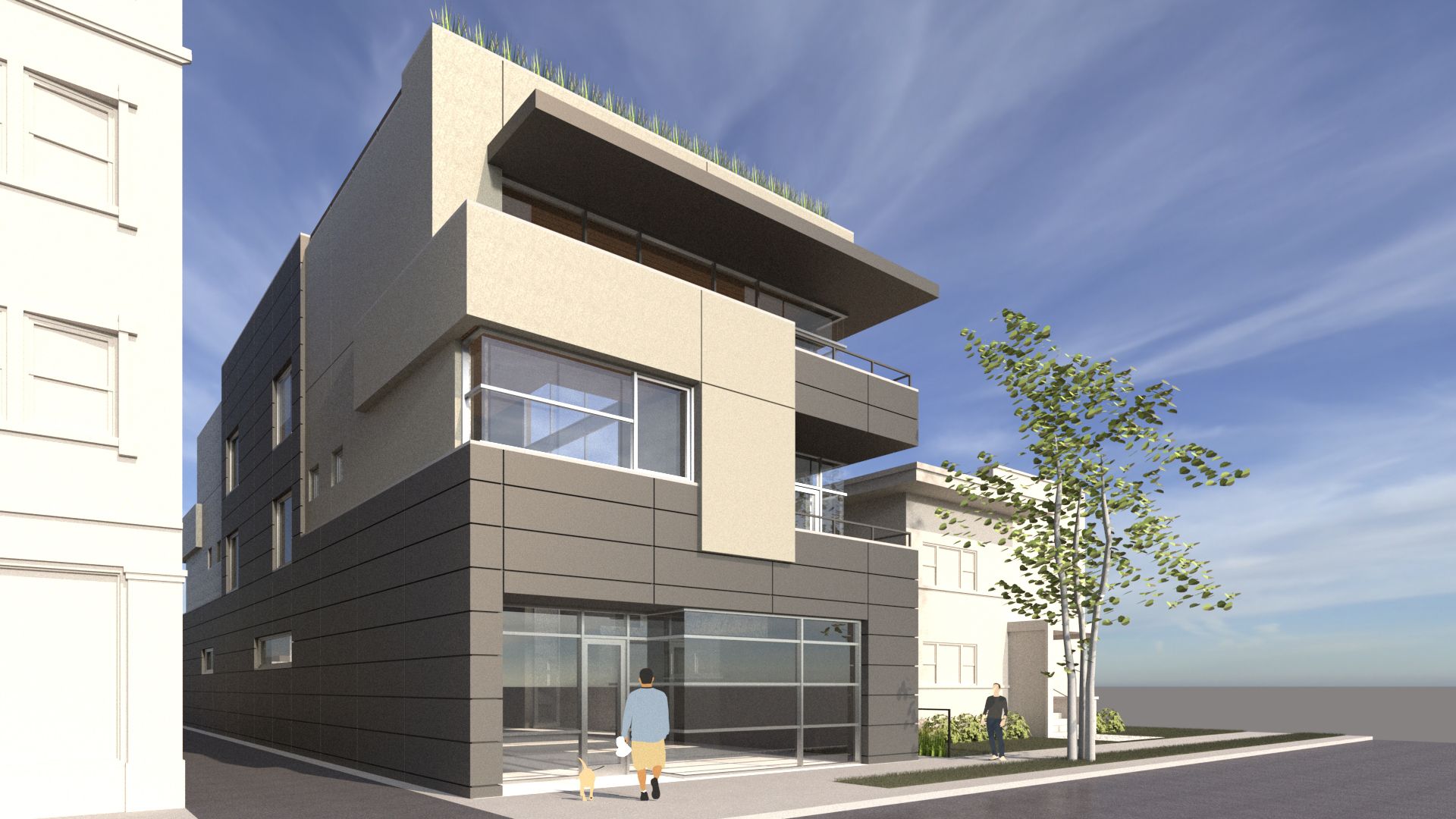 WDN provided design services for a new five unit condominium building located in Oak Park, Illinois.  Retail was planned for the first floor.