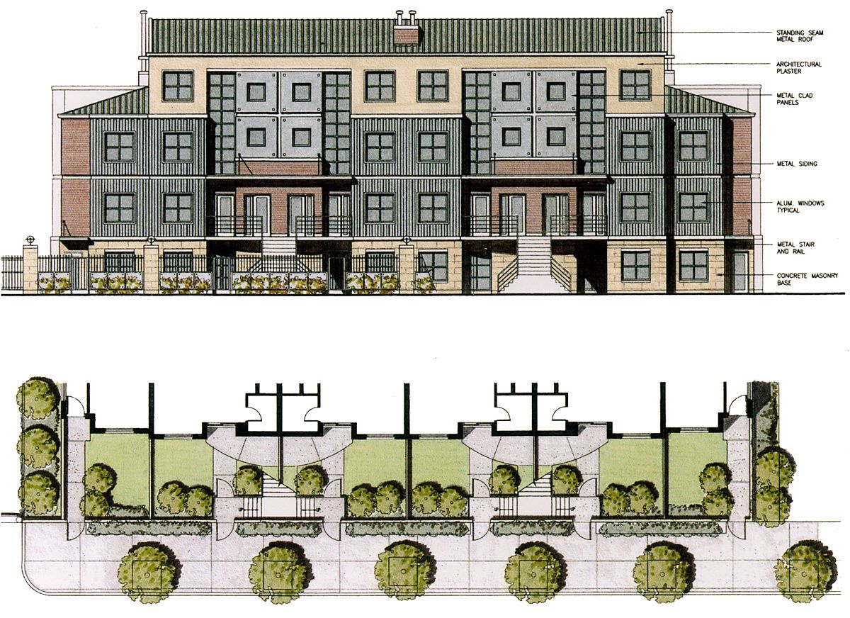 Rendering by Drew Townhomes in Chicago's South Loop - Senior Designer DeStefano + Partners
