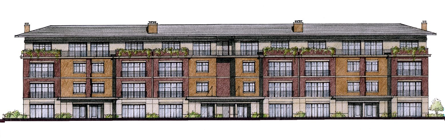 Rendering by Drew Townhomes, Conceptual Sketch - Senior Designer DeStefano + Partners