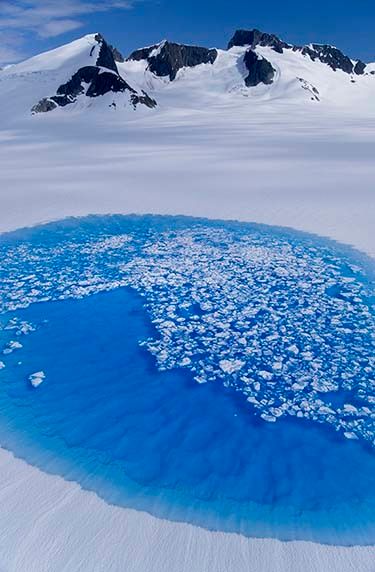 Melt Pond, ice breaking up, Alaska, John Hyde
