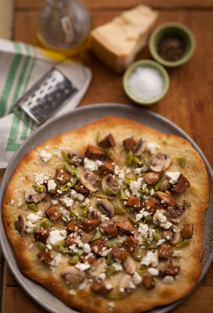 Tofu and mushroom pizza  www.rkjacobs.comtop food photographer New York Seattle Portland Robert Jacobs photography ©2013