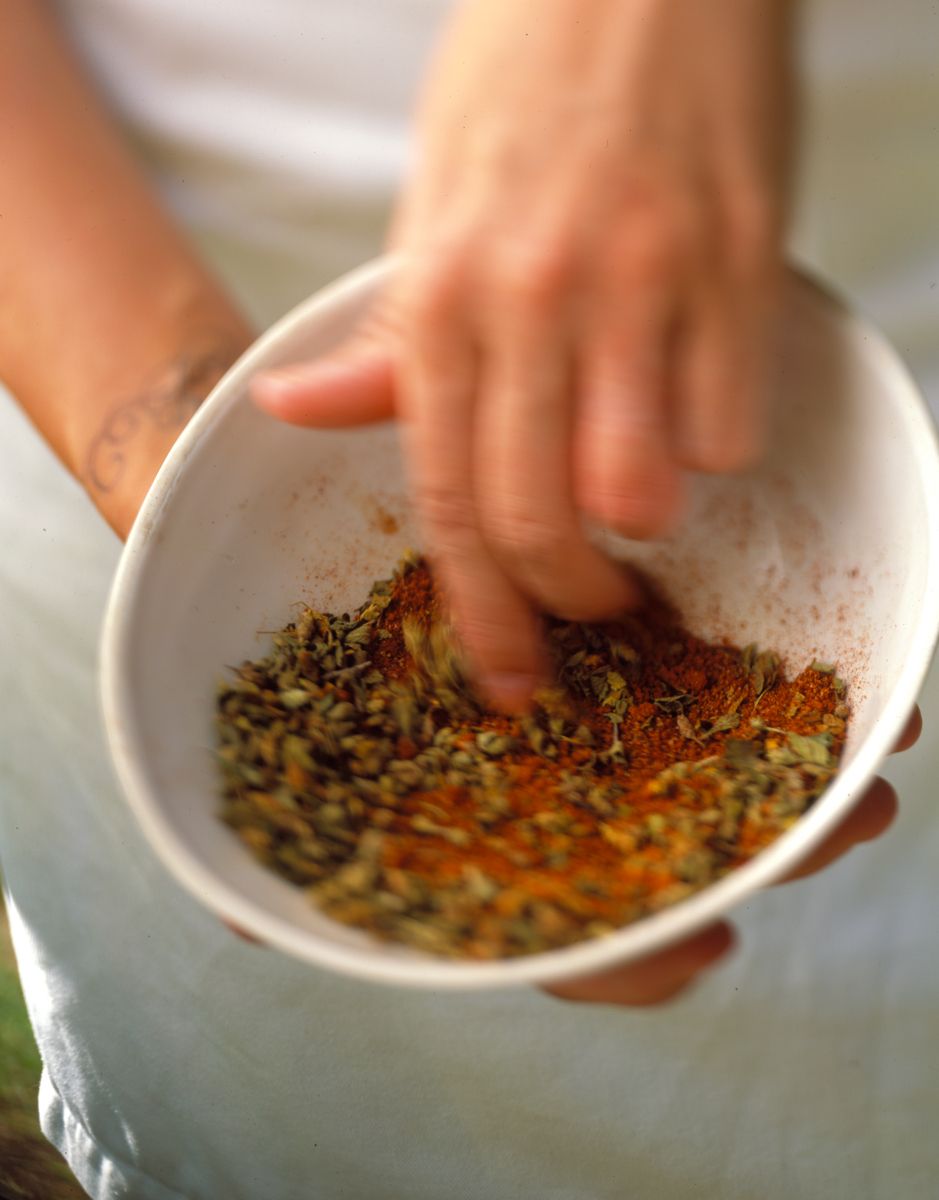 Tattoed woman mixing dry spices in bowl for bar b que rub Food Network Kitchen's "Grilling" cookbookwww.rkjacobs.comTop Food Photographer New York Seattle PortlandRobert Jacobs Photography ©2013 Tattoed woman mixing dry spices in bowl for bar b que rub Food Network Kitchen's "Grilling" cookbookwww.rkjacobs.comTop Food Photographer New York Seattle PortlandRobert Jacobs Photography ©2013