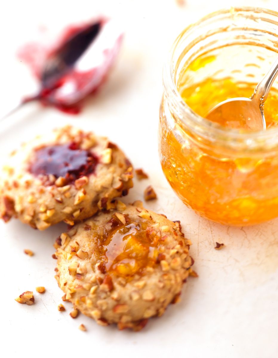 Jamie & Bobby Deen Thumbprint cookies with jam & apricot marmalade  Deen Brothers Cookbookwww.rkjacobs.comTop Food Photographer New York Seattle PortlandRobert Jacobs Photography ©2013 Jamie & Bobby Deen Thumbprint cookies with jam & apricot marmalade  Deen Brothers Cookbookwww.rkjacobs.comTop Food Photographer New York Seattle PortlandRobert Jacobs Photography ©2013